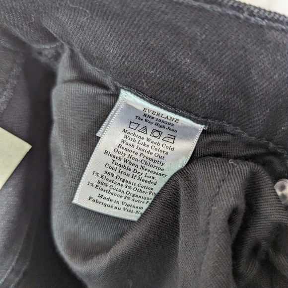 Everlane Jean Black The Way High Coal Straight Fray Raw Hem Crop Denim - Picture 12 of 14